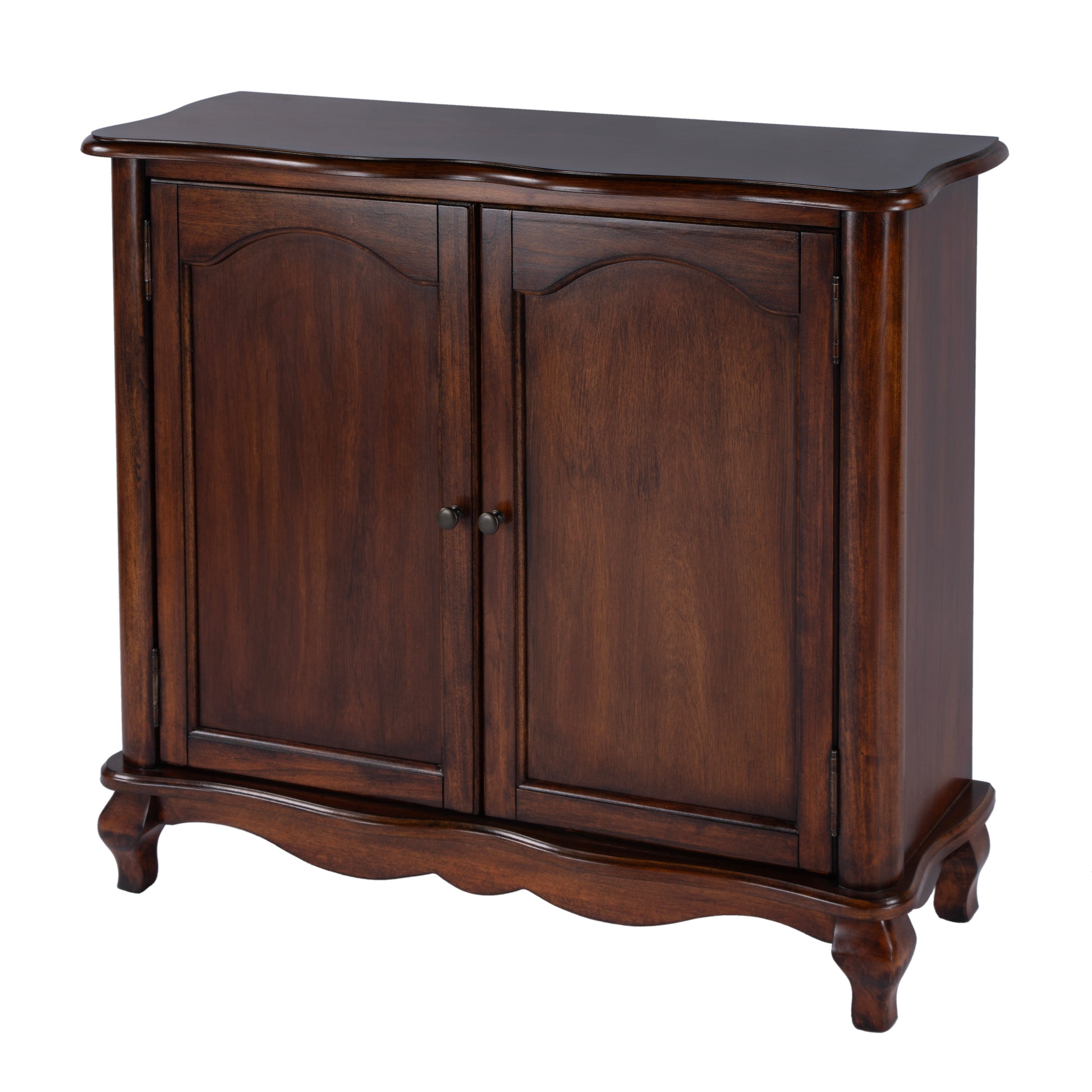 Butler Specialty Company Leyden 36 in. W Rectangular Wood 2 Door European Accent Cabinet with 1 Fixed Interior Shelf, Medium Brown
