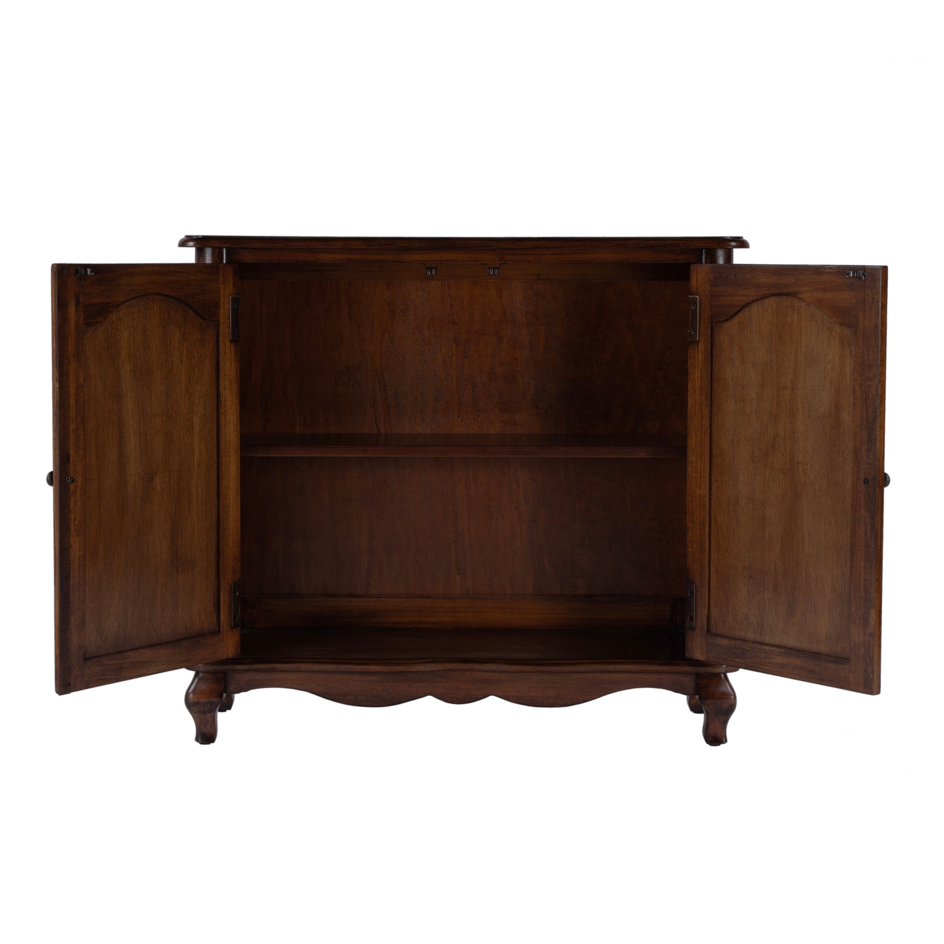Butler Specialty Company Leyden 36 in. W Rectangular Wood 2 Door European Accent Cabinet with 1 Fixed Interior Shelf, Medium Brown