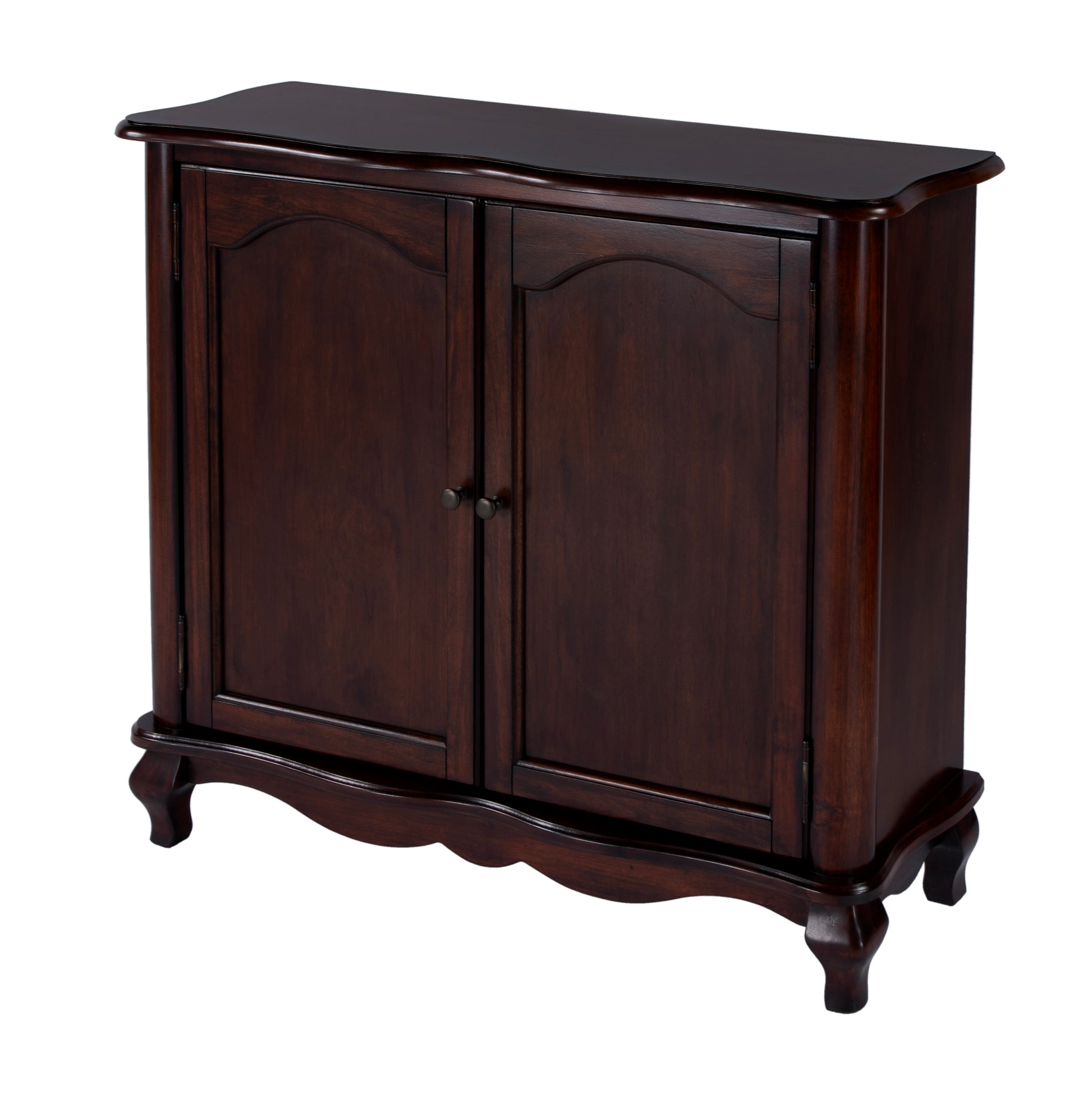 Butler Specialty Company Leyden 36 in. W Rectangular Wood 2 Door European Accent Cabinet with 1 Fixed Interior Shelf, Dark Brown