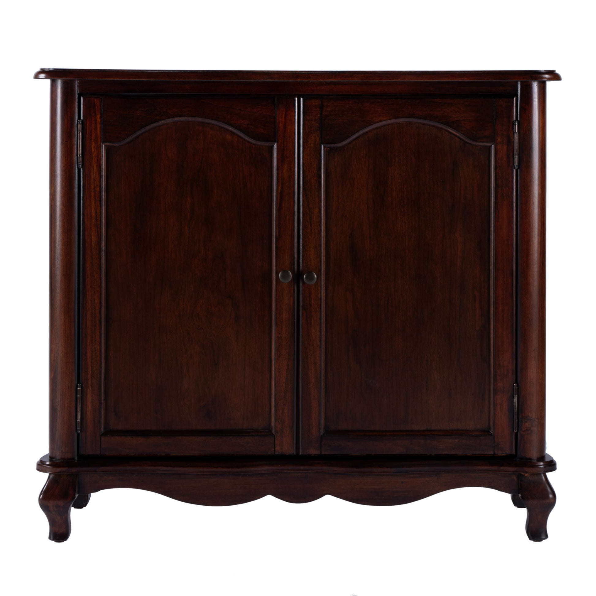 Butler Specialty Company Leyden 36 in. W Rectangular Wood 2 Door European Accent Cabinet with 1 Fixed Interior Shelf, Dark Brown