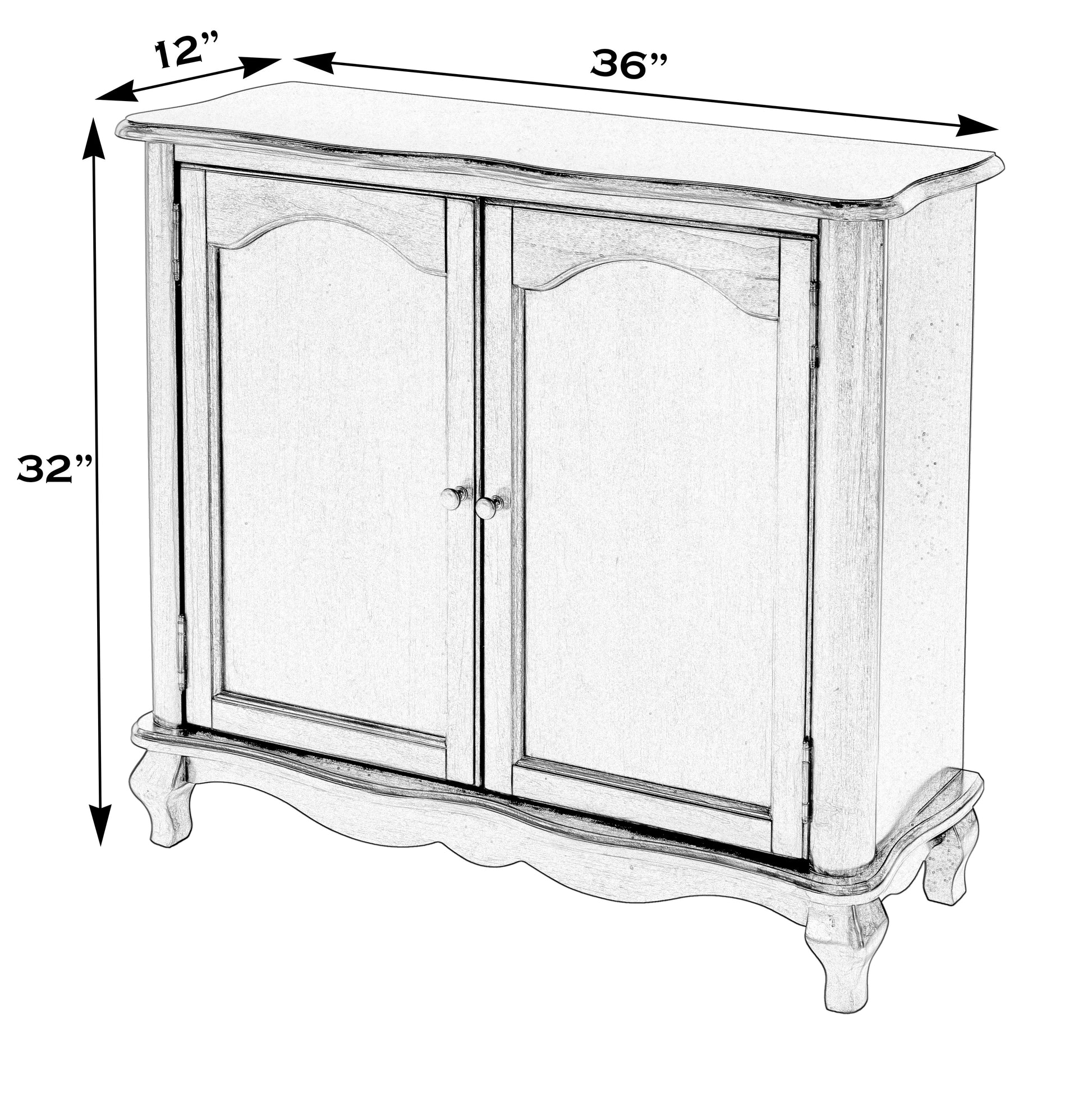 Butler Specialty Company Leyden 36 in. W Rectangular Wood 2 Door European Accent Cabinet with 1 Fixed Interior Shelf, Dark Brown