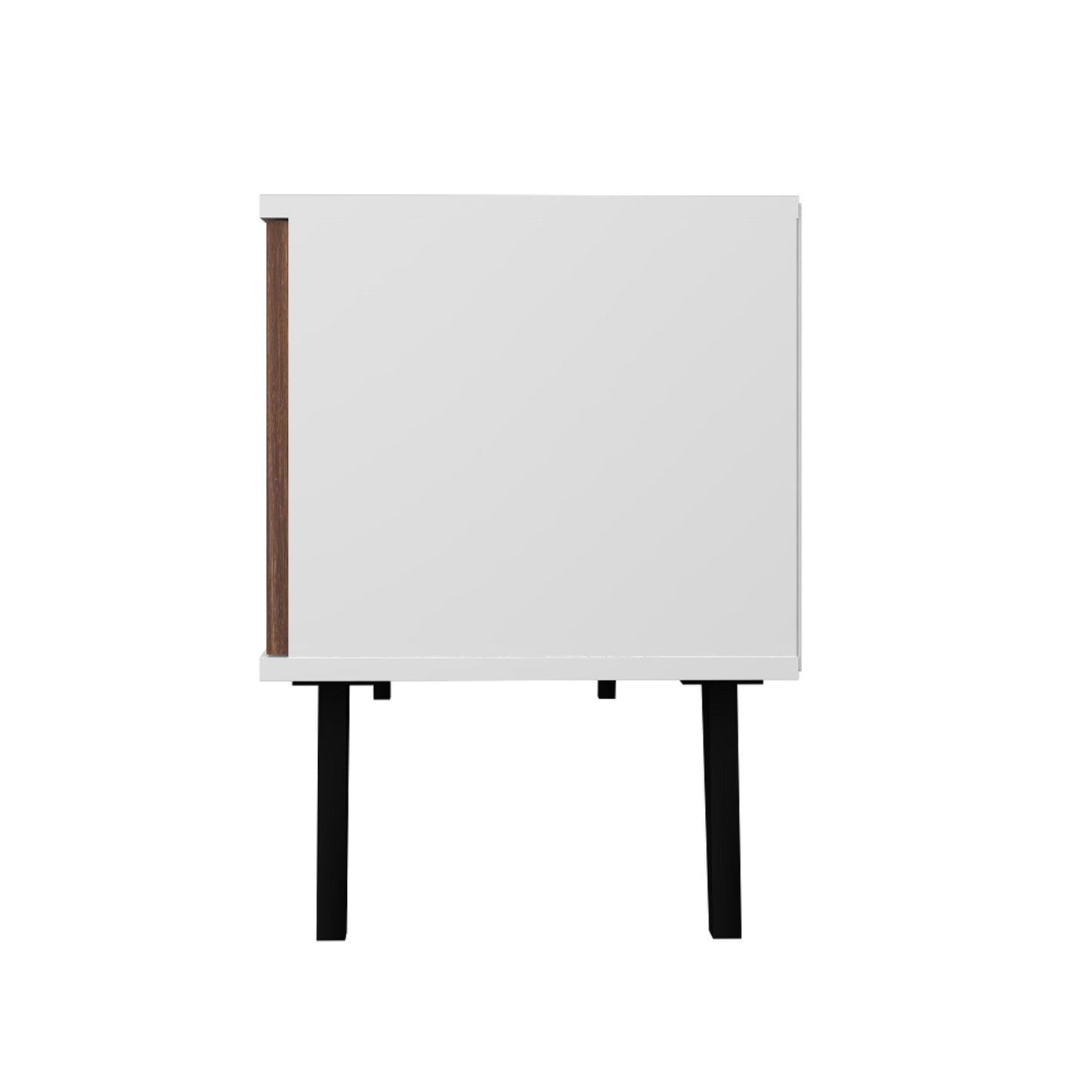 Manhattan Comfort Doyers 53.15 Mid-Century Modern TV Stand in White and Nut Brown 174AMC188