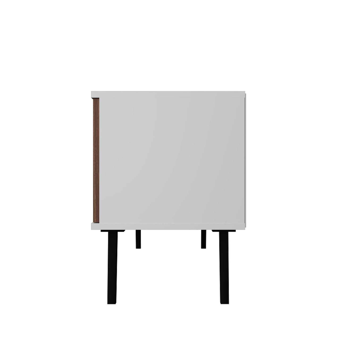 Manhattan Comfort Doyers 62.20 Mid-Century Modern TV Stand in White and Nut Brown 175AMC188