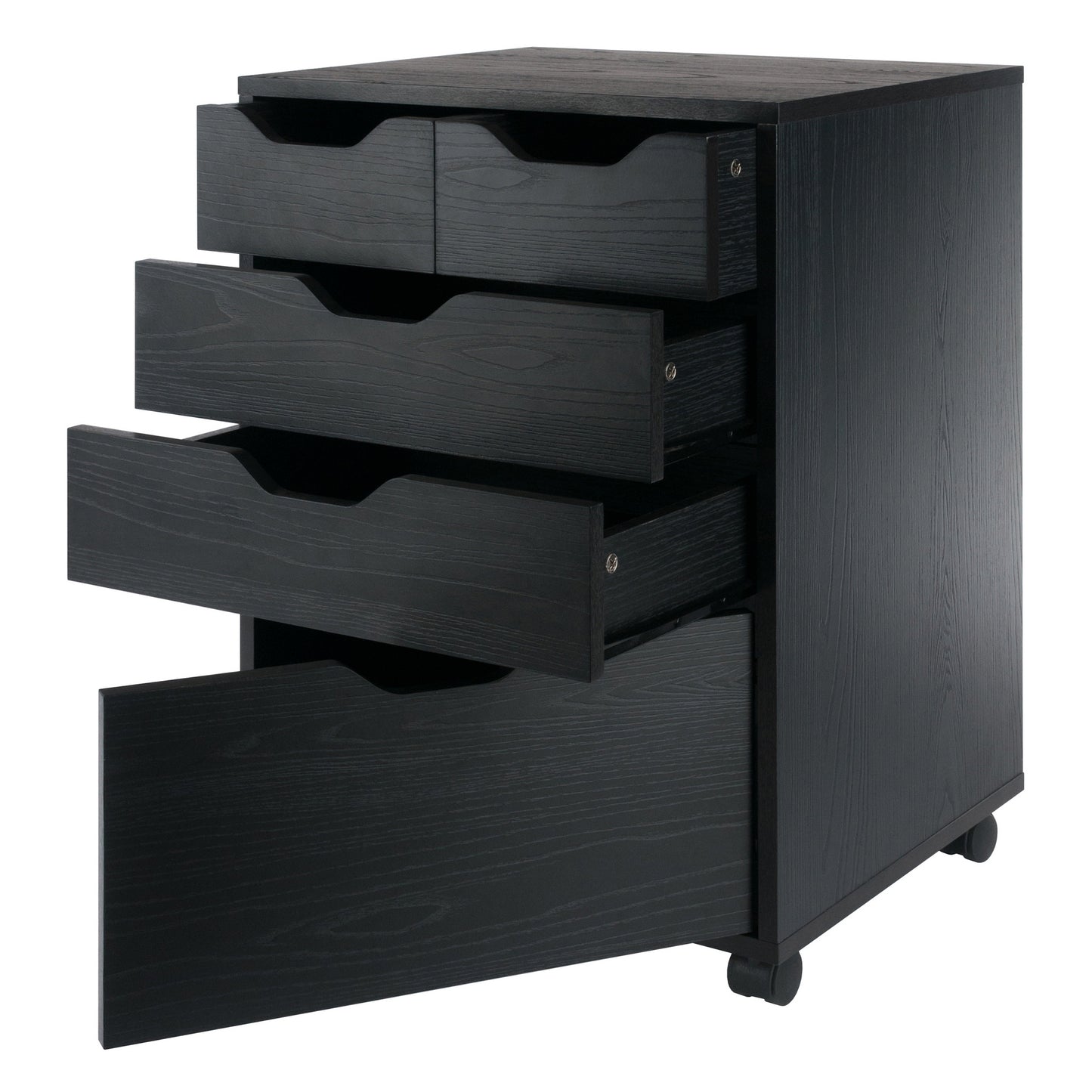 Halifax Bins & Drawers Storage Mobile Cabinet, Black