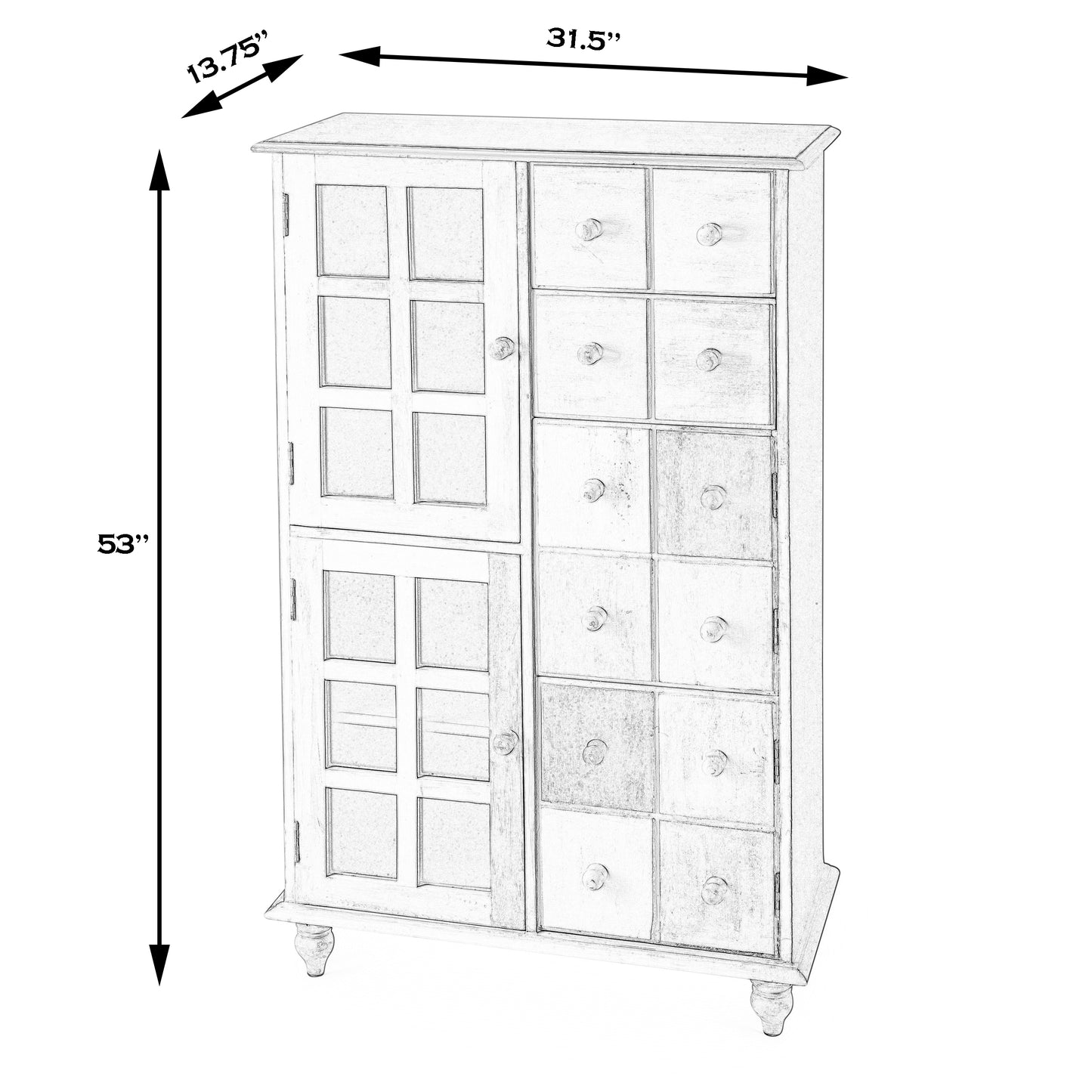 Butler Specialty Company Boise 31.5 in. W Rectangular Wood Painted 2 Drawer 4 Door Accent Chest, Assorted