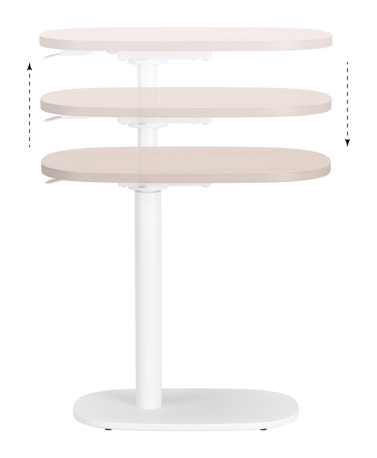 Buddy Adjustable Rotating Side Table Natural & White - 7