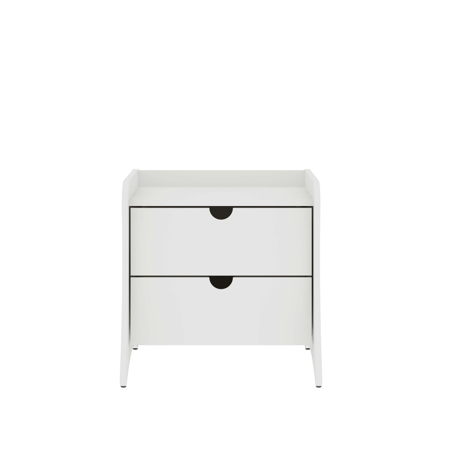 Manhattan Comfort Coney Mid-Century Modern 2-Drawer Nightstand in White 181GMC1