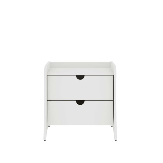 Coney Mid-Century Modern 20" Nightstand in White (2-Drawer) 181GMC1