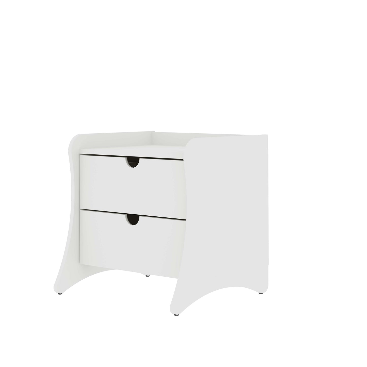 Manhattan Comfort Coney Mid-Century Modern 2-Drawer Nightstand in White 181GMC1