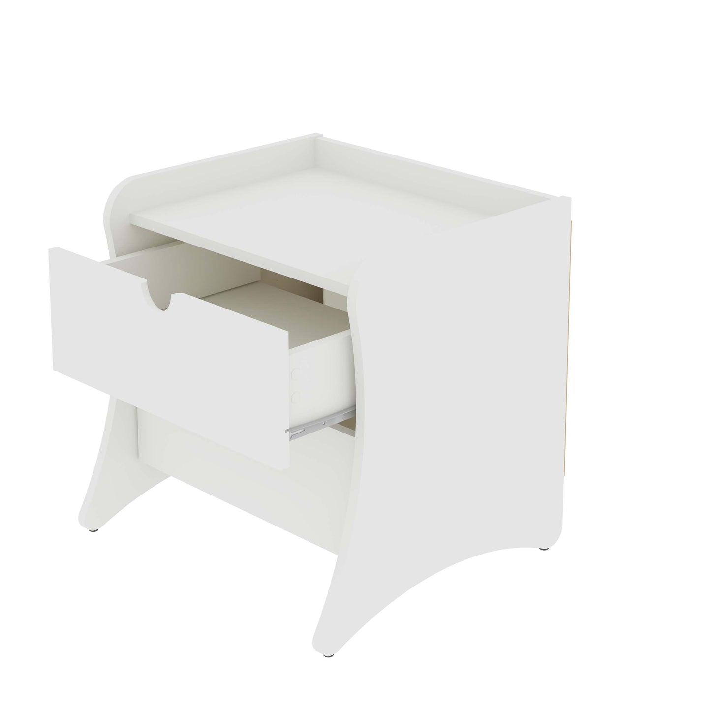 Manhattan Comfort Coney Mid-Century Modern 2-Drawer Nightstand in White 181GMC1