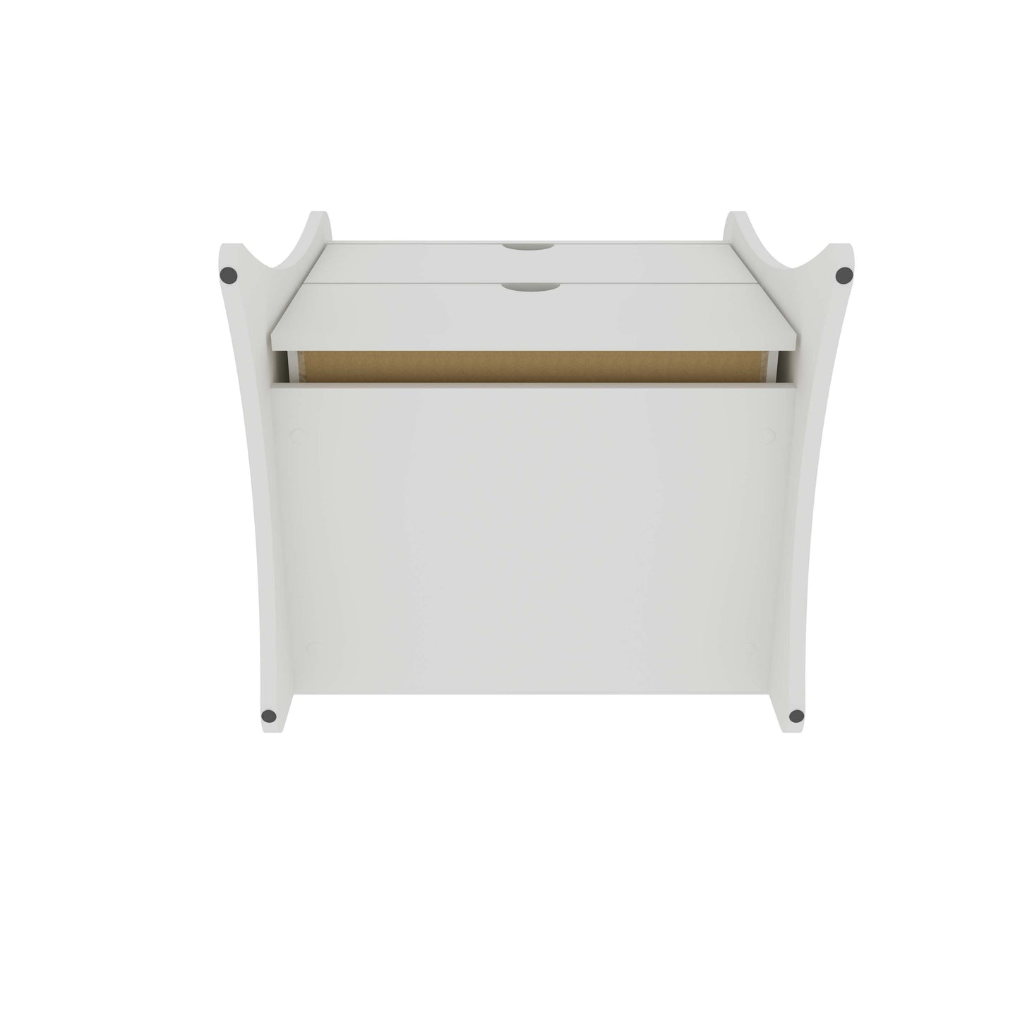 Manhattan Comfort Coney Mid-Century Modern 2-Drawer Nightstand in White 181GMC1