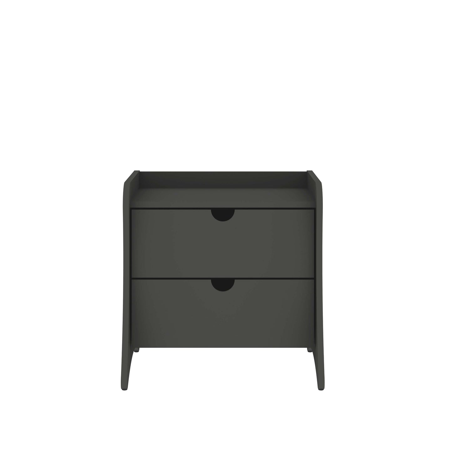 Manhattan Comfort Coney Mid-Century Modern 2-Drawer Nightstand in Grey 181GMC9