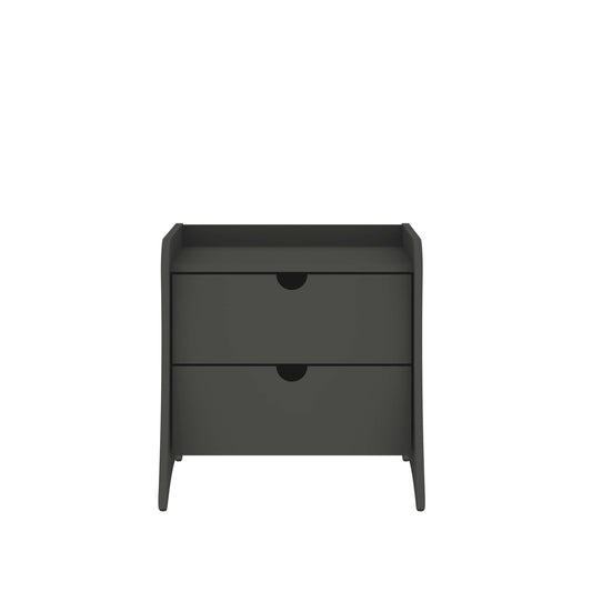 Coney Mid-Century Modern 20" Nightstand in Charcoal Gray (2-Drawer) 181GMC9