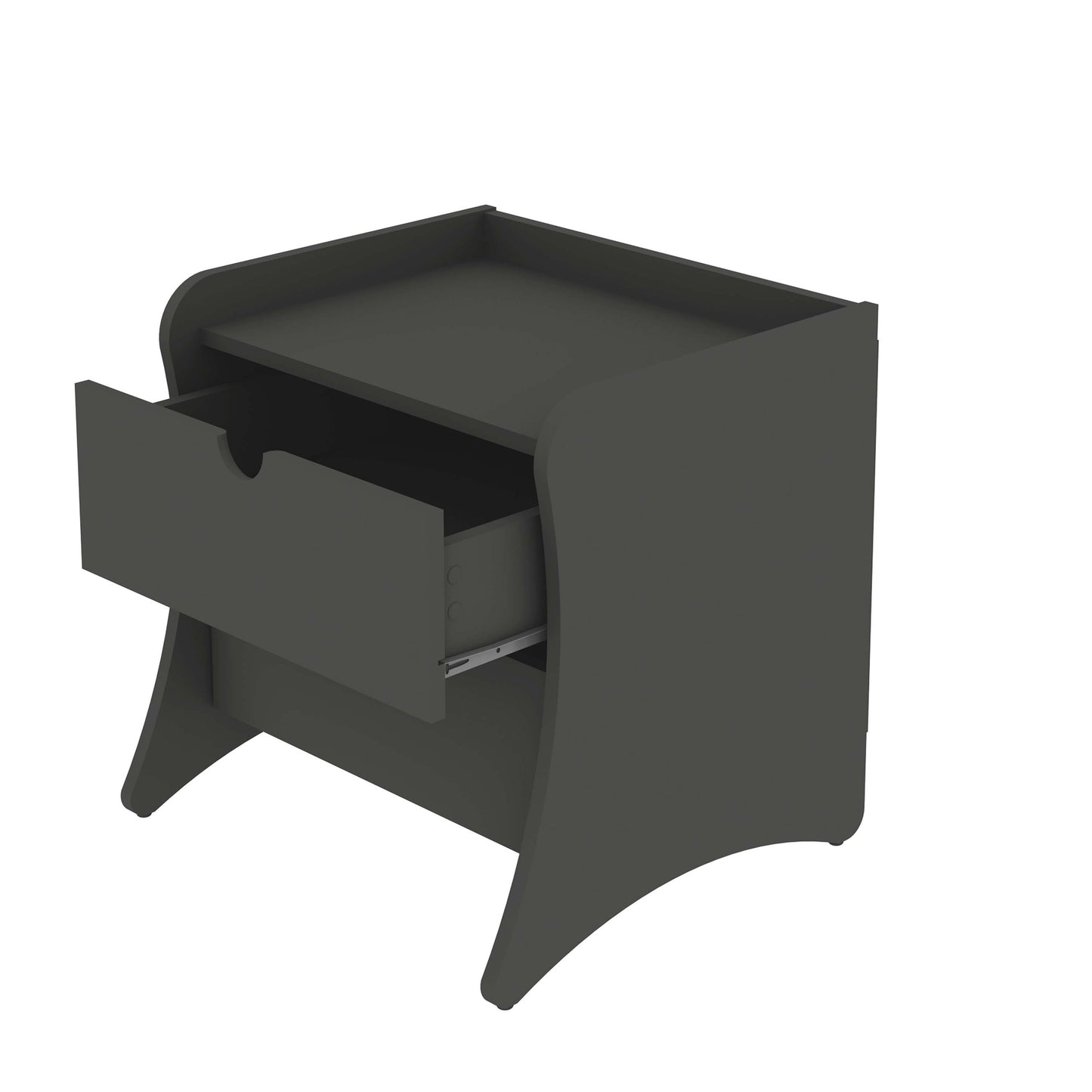Manhattan Comfort Coney Mid-Century Modern 2-Drawer Nightstand in Grey 181GMC9