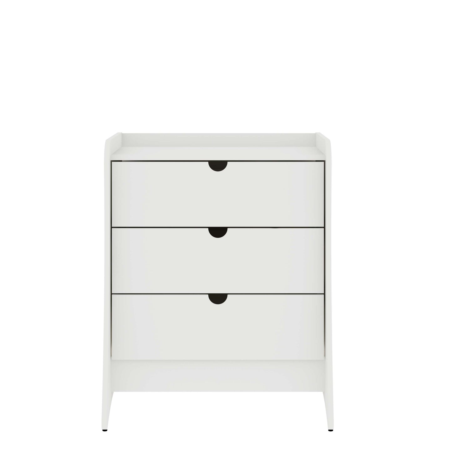 Manhattan Comfort Coney Mid-Century Modern 3-Drawer Dresser in White 182GMC1