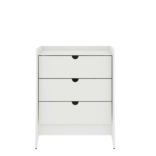 Coney Mid-Century Modern 28" Nightstand in White (3-Drawer) 182GMC1