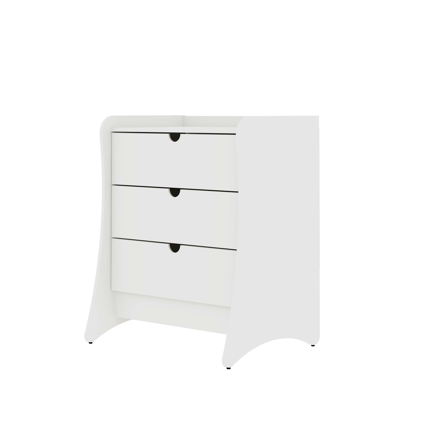 Manhattan Comfort Coney Mid-Century Modern 3-Drawer Dresser in White 182GMC1