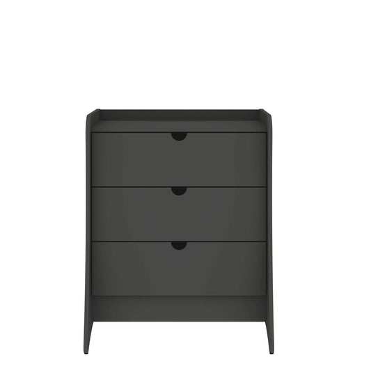 Coney Mid-Century Modern 28" Nightstand in Charcoal Gray (3-Drawer) 182GMC9