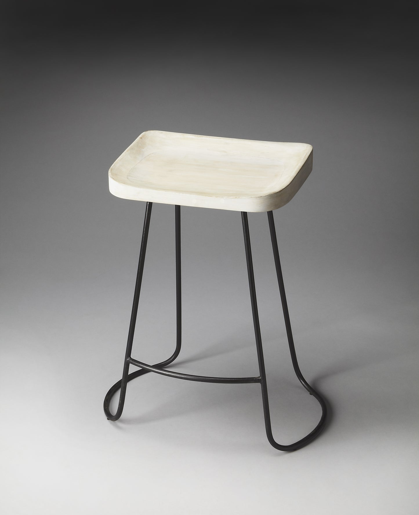 Butler Specialty Company Alton 25.5 in. Seat Height Wood and Iron Backless Counter Stool with Footrest, Multi-Color