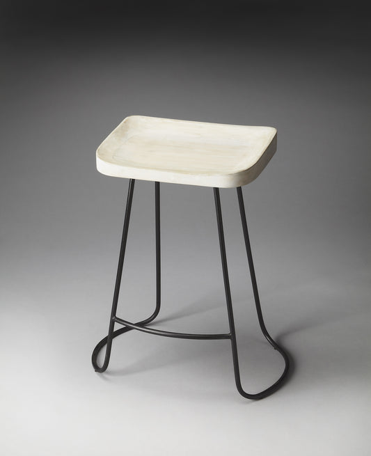 Butler Specialty Company Alton 25.5 in. Seat Height Wood and Iron Backless Counter Stool with Footrest, Multi-Color