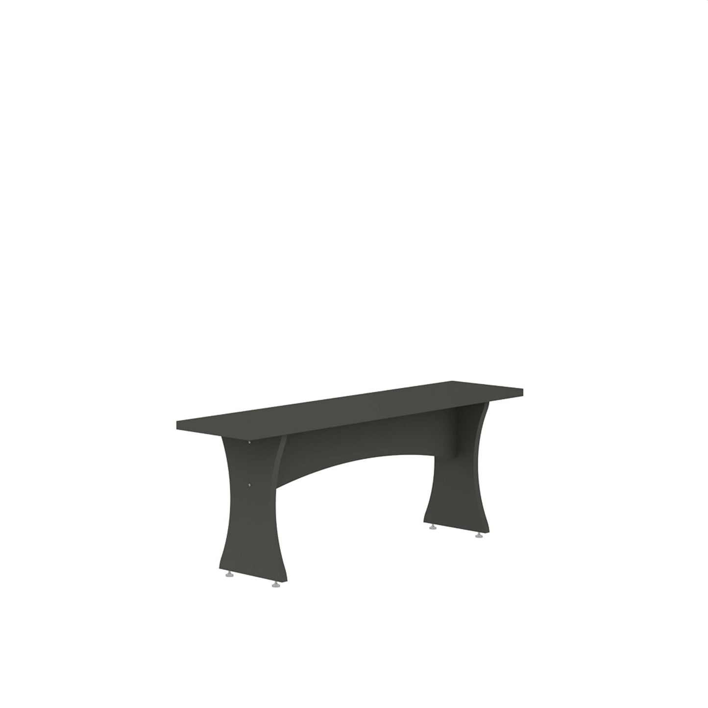 Manhattan Comfort Coney Mid-Century Modern Dining Bench in Grey (Set of 2) 184GMC9