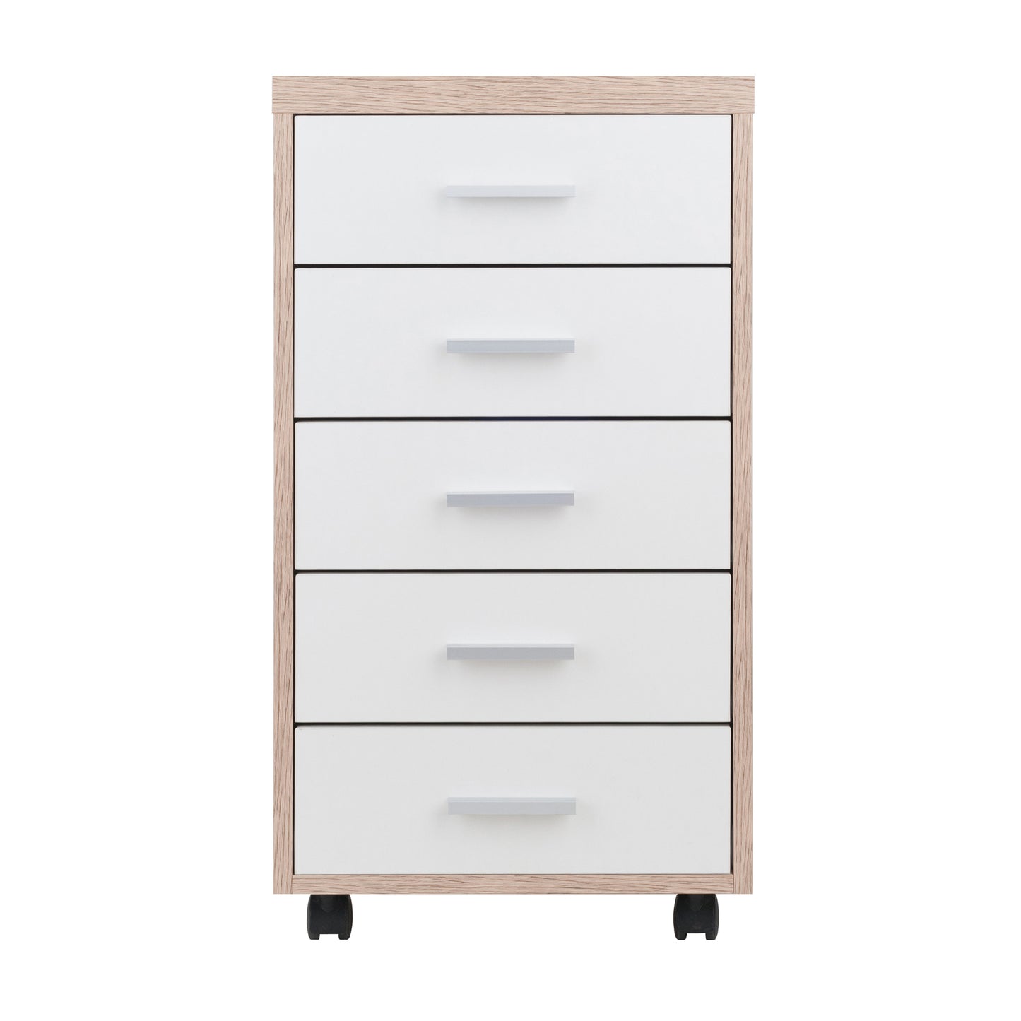 Kenner 5-Drawer Cabinet, Reclaimed Wood and White