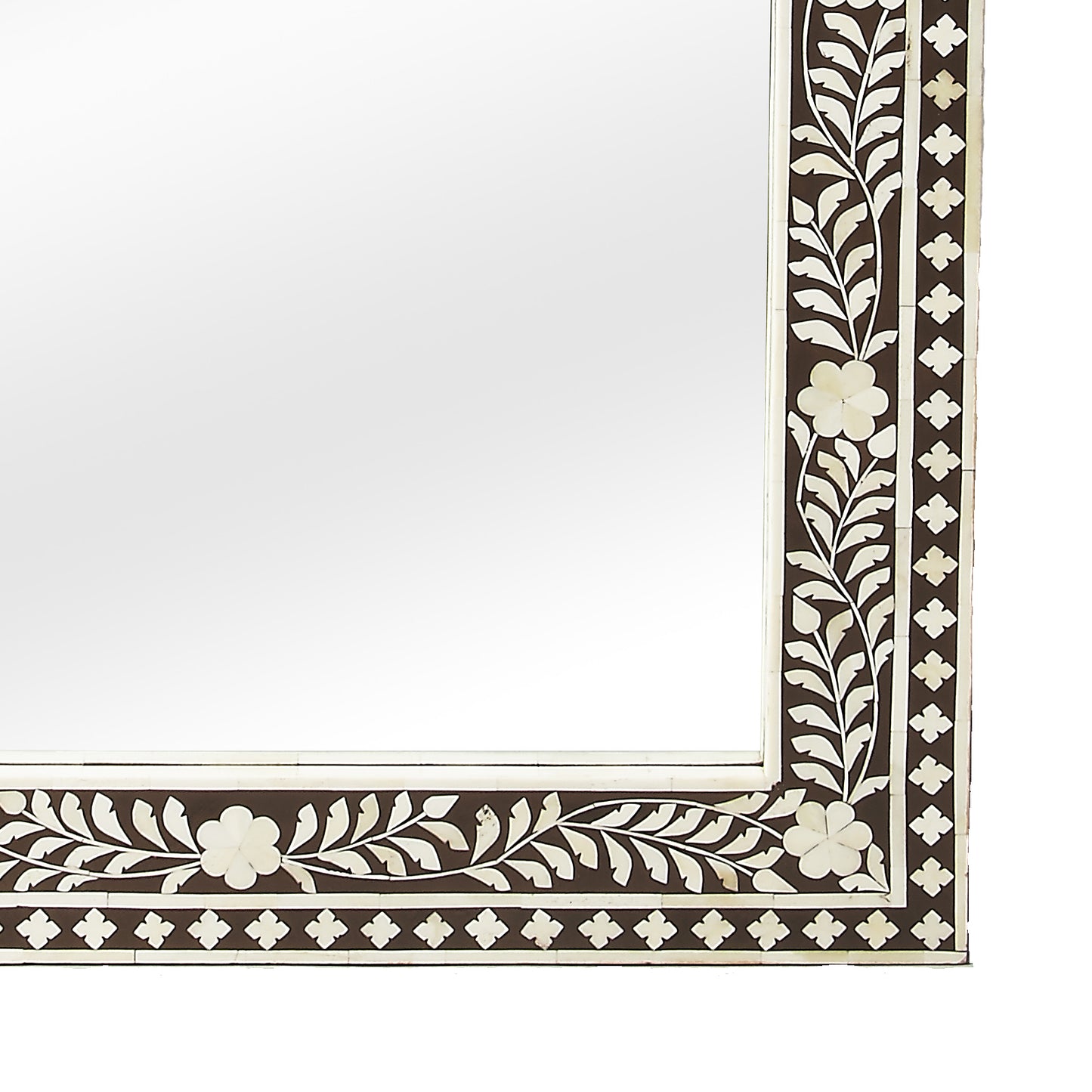 Butler Specialty Company Vivienne 27.75 in. W x 50 in. H Rectangular Bone Inlay Vertical Hanging Accent Wall Mirror, Dark Brown