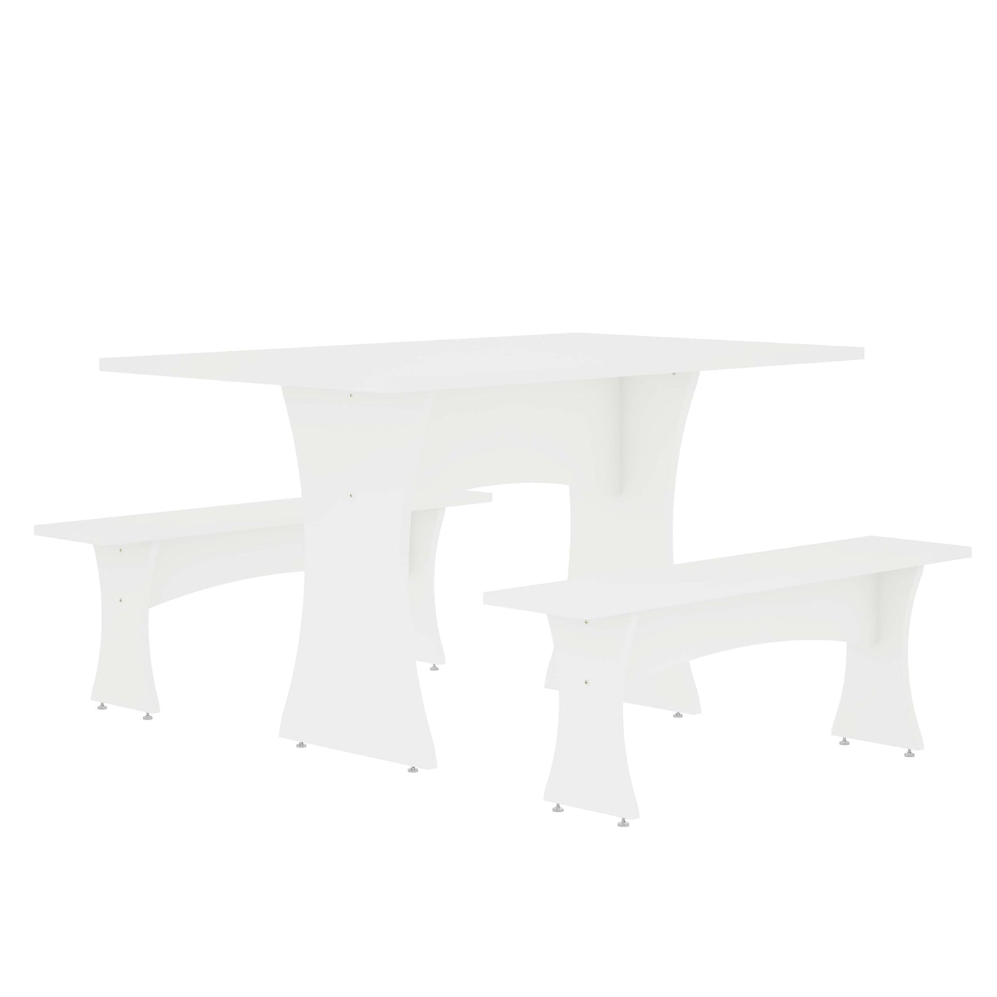 Coney Mid-Century Modern 3-Piece Dining Set in White 186GMC1