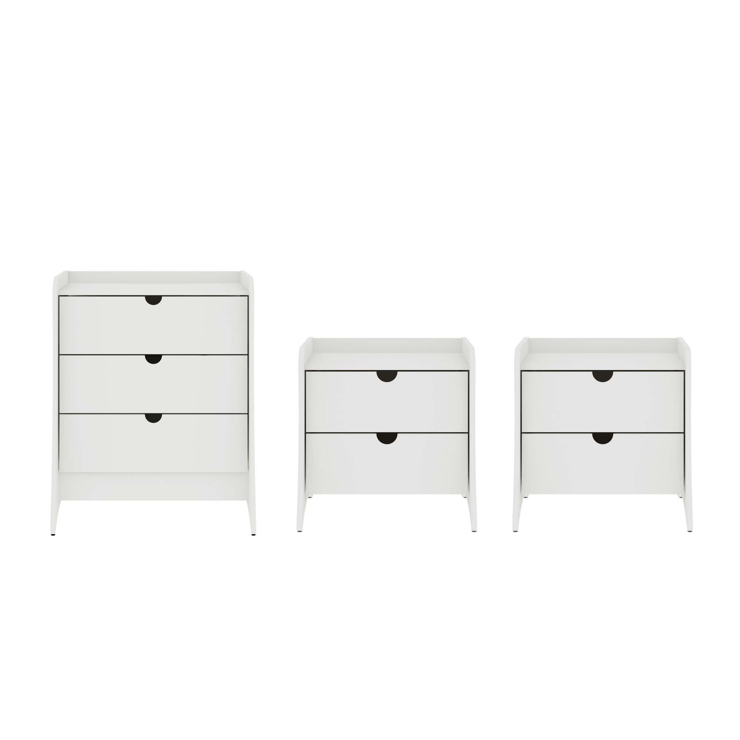 Coney Mid-Century Modern 3-Piece Dresser Set in White 188GMC1