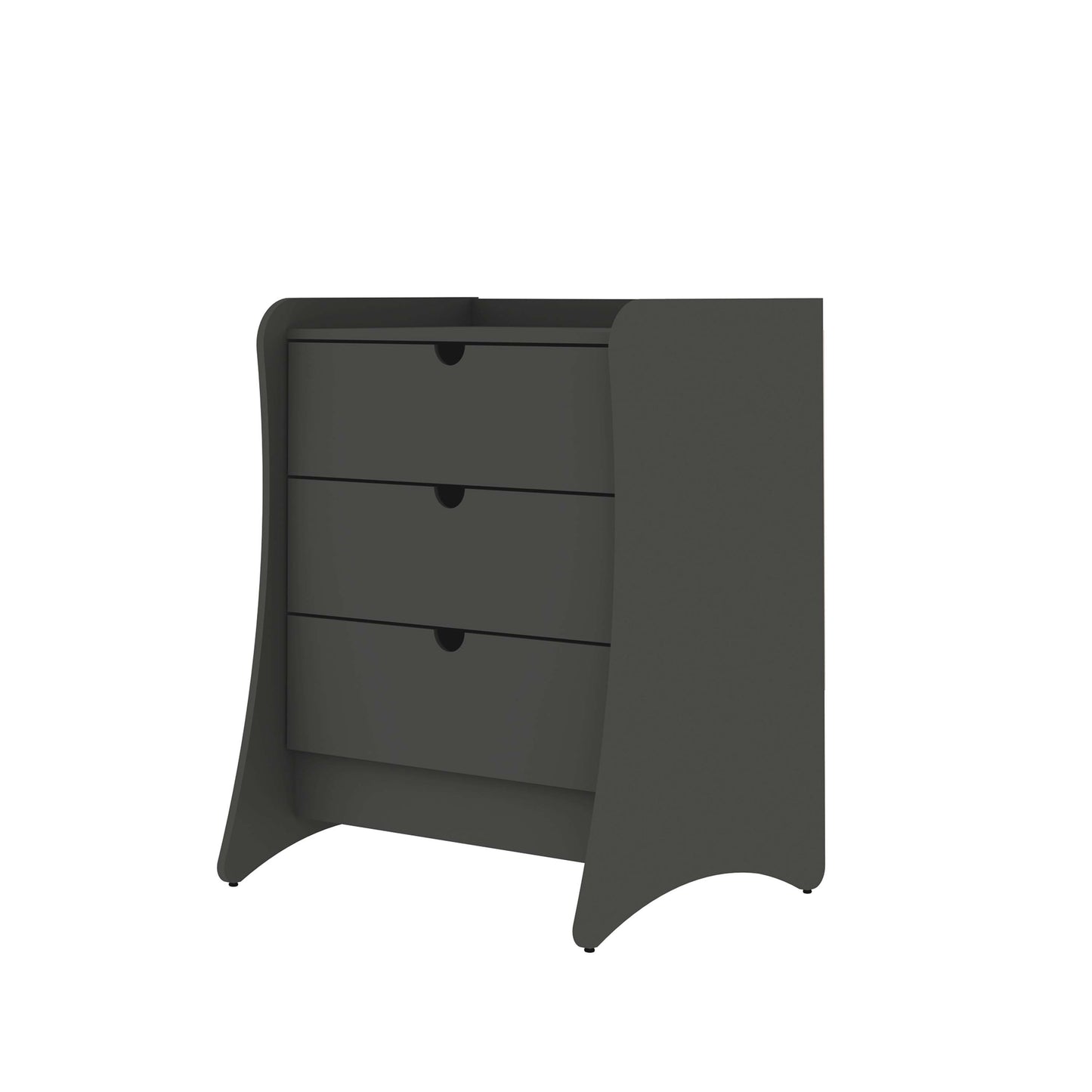 Manhattan Comfort Coney 3-Piece Mid-Century Modern Dresser and Nightstand Set in Grey 188GMC9