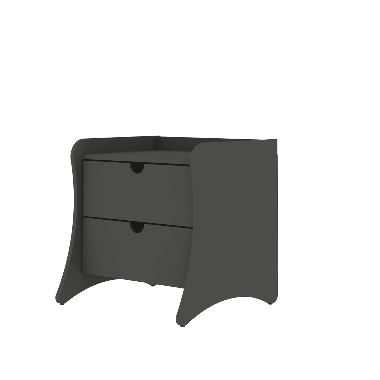 Manhattan Comfort Coney 3-Piece Mid-Century Modern Dresser and Nightstand Set in Grey 188GMC9