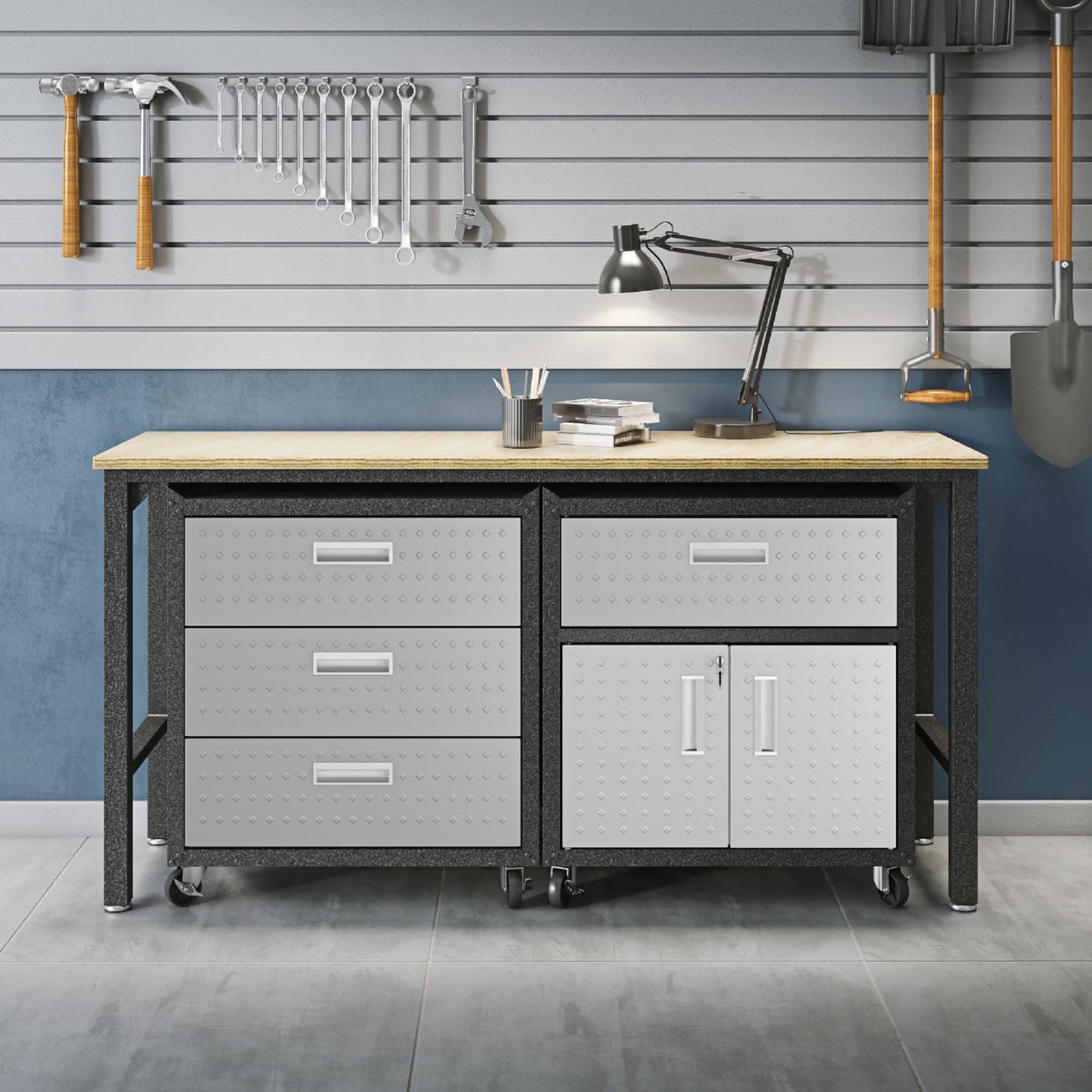 Fortress Modern 3-Piece Garage Set in Dark Gray 18GMC