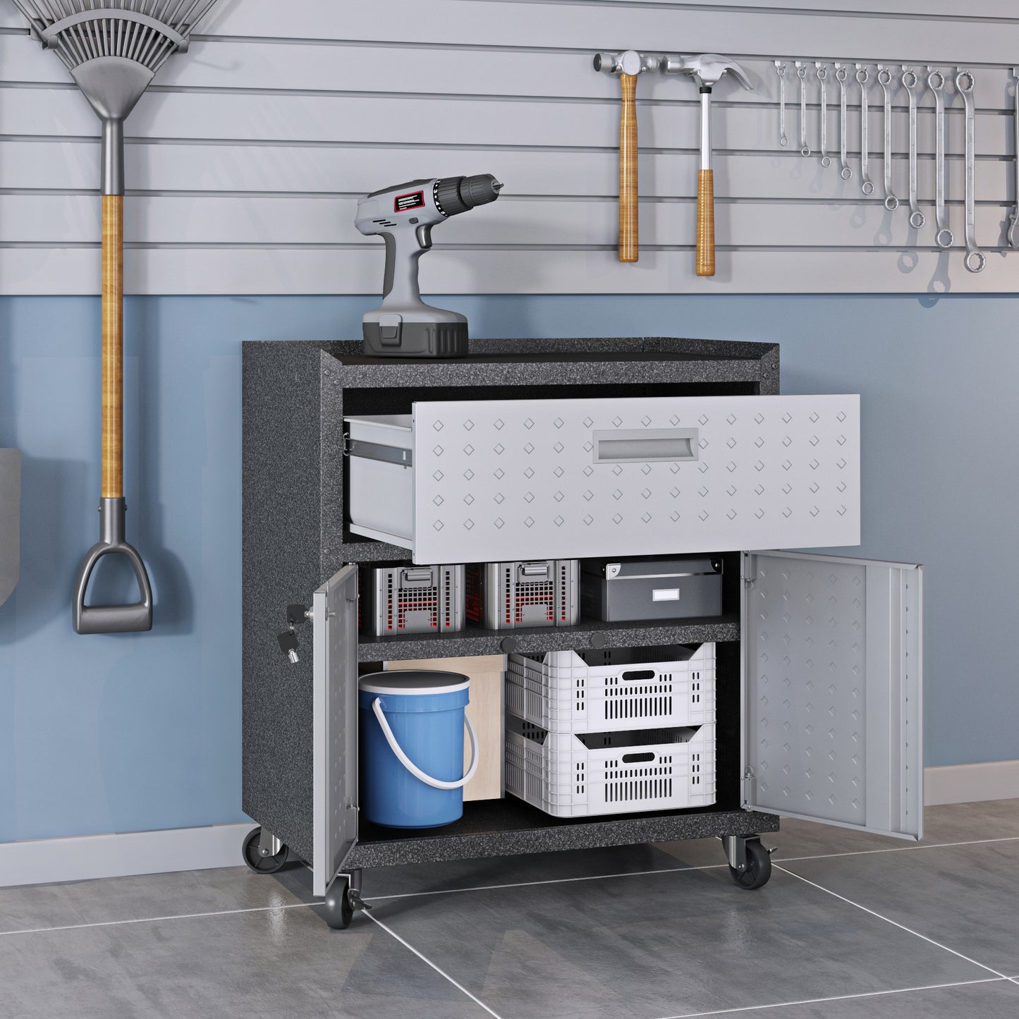 Fortress Modern 3-Piece Garage Set in Dark Gray 18GMC