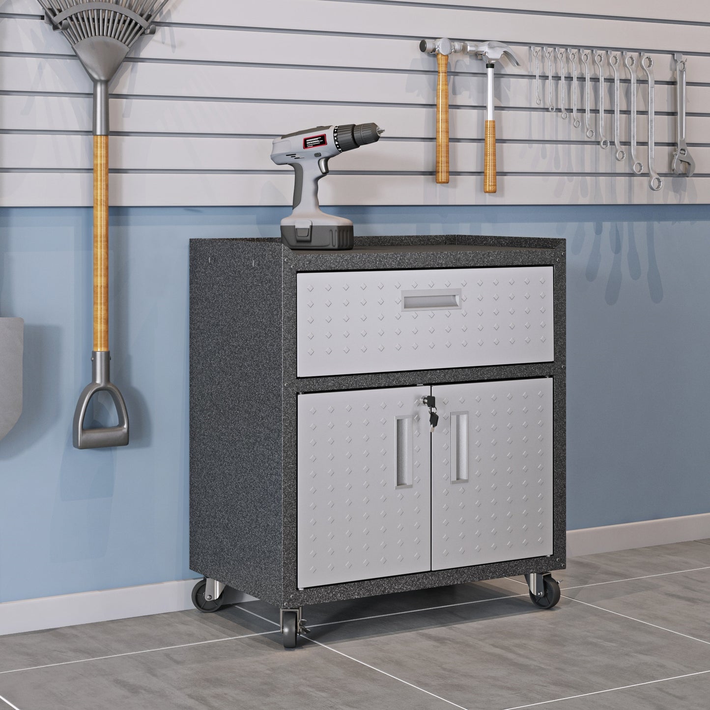 Fortress Modern 3-Piece Garage Set in Dark Gray 18GMC