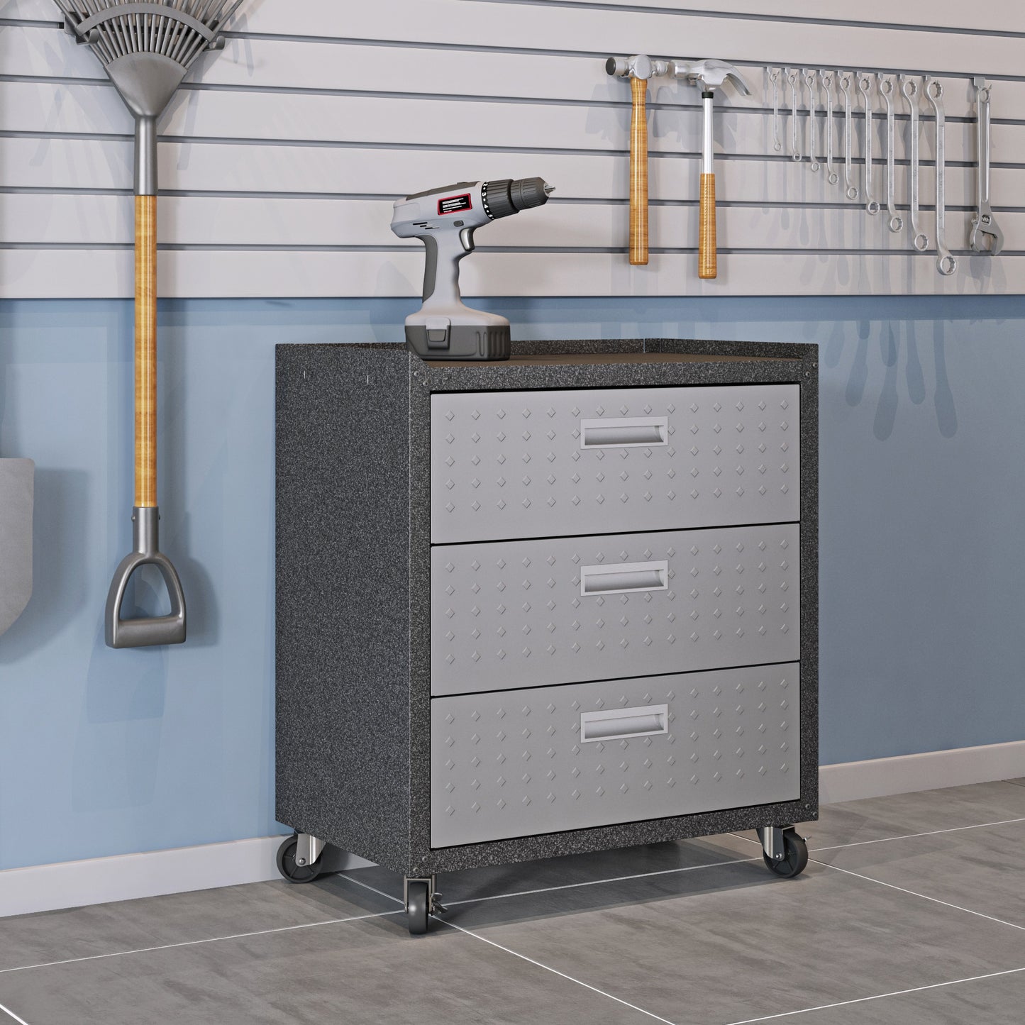 Fortress Modern 3-Piece Garage Set in Dark Gray 18GMC