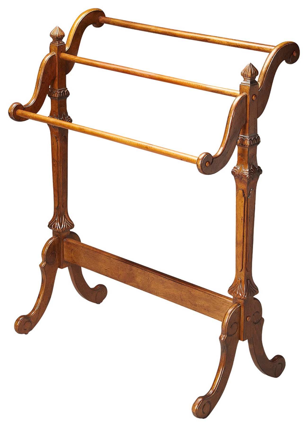 Butler Specialty Company Newhouse 29.25 in. W Rectangular Wood 3 Rail Traditional Blanket Stand, Medium Brown