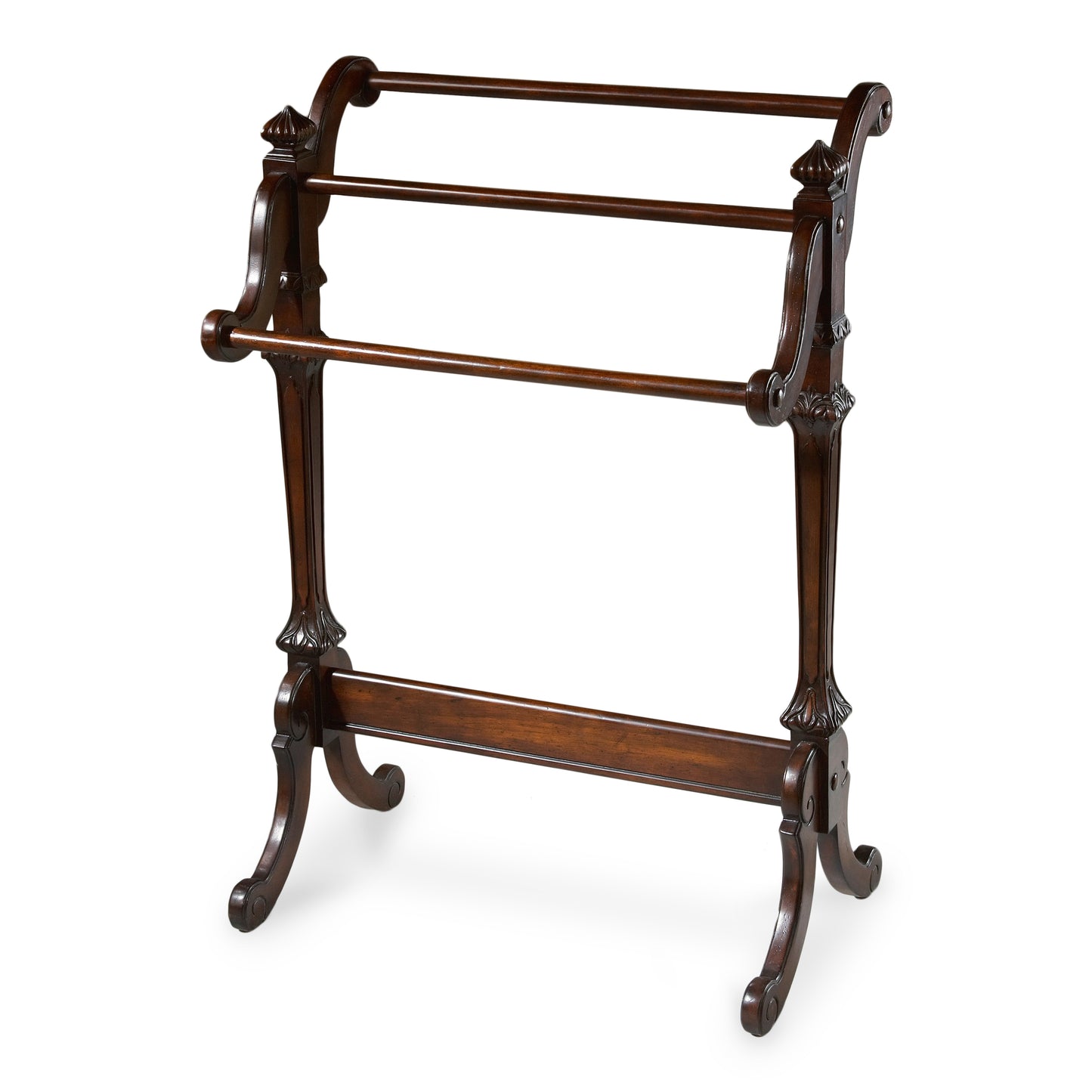 Butler Specialty Company Newhouse 29.25 in. W Rectangular Wood 3 Rail Traditional Blanket Stand, Dark Brown