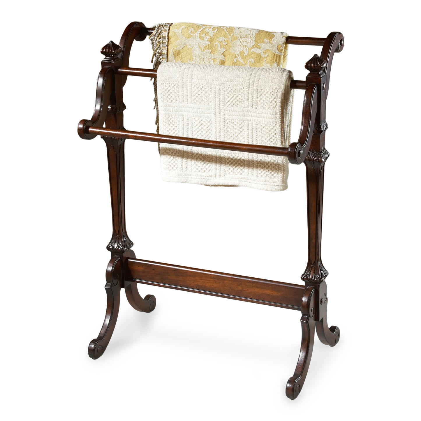Butler Specialty Company Newhouse 29.25 in. W Rectangular Wood 3 Rail Traditional Blanket Stand, Dark Brown