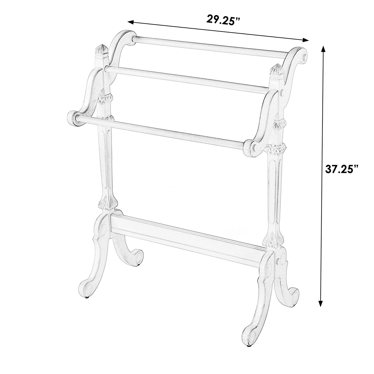 Butler Specialty Company Newhouse 29.25 in. W Rectangular Wood 3 Rail Traditional Blanket Stand, White