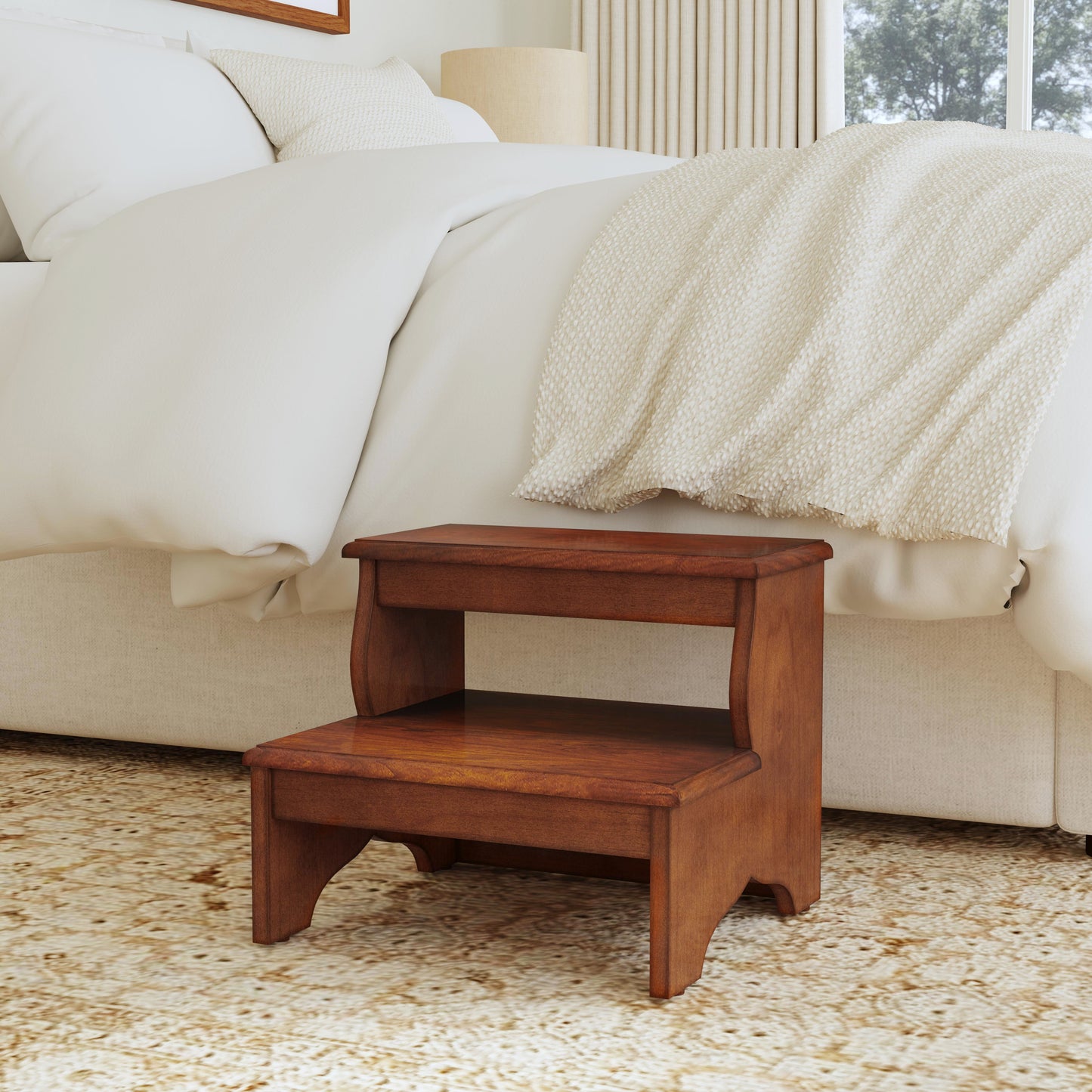 Butler Specialty Company Melrose 18 in. W x 15 in. H Rectangular Wood 2 Step Accent Stool, Medium Brown