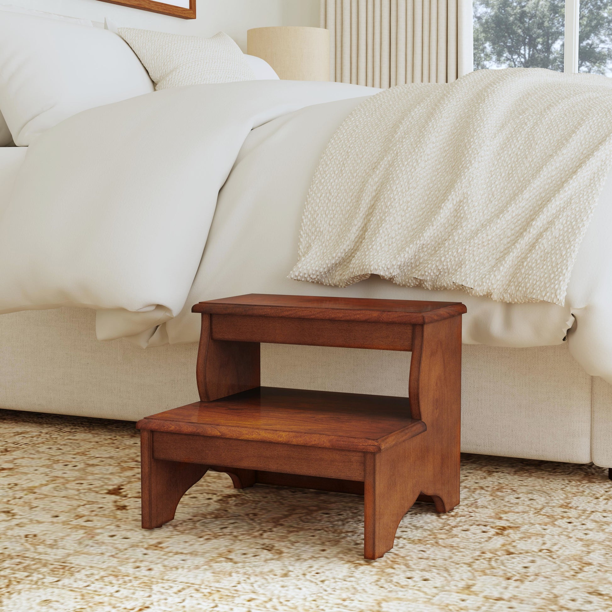 Butler Specialty Company Melrose 18 in. W x 15 in. H Rectangular Wood 2 Step Accent Stool, Medium Brown