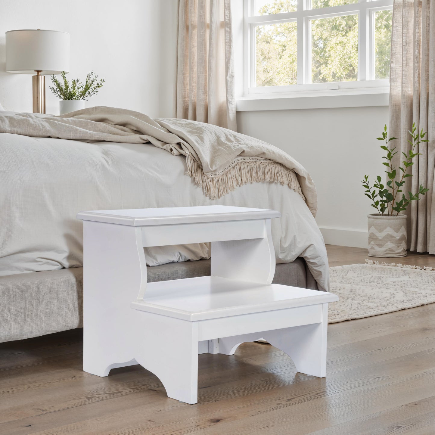 Butler Specialty Company Melrose 18 in. W x 15 in. H Rectangular Wood 2 Step Accent Stool, White