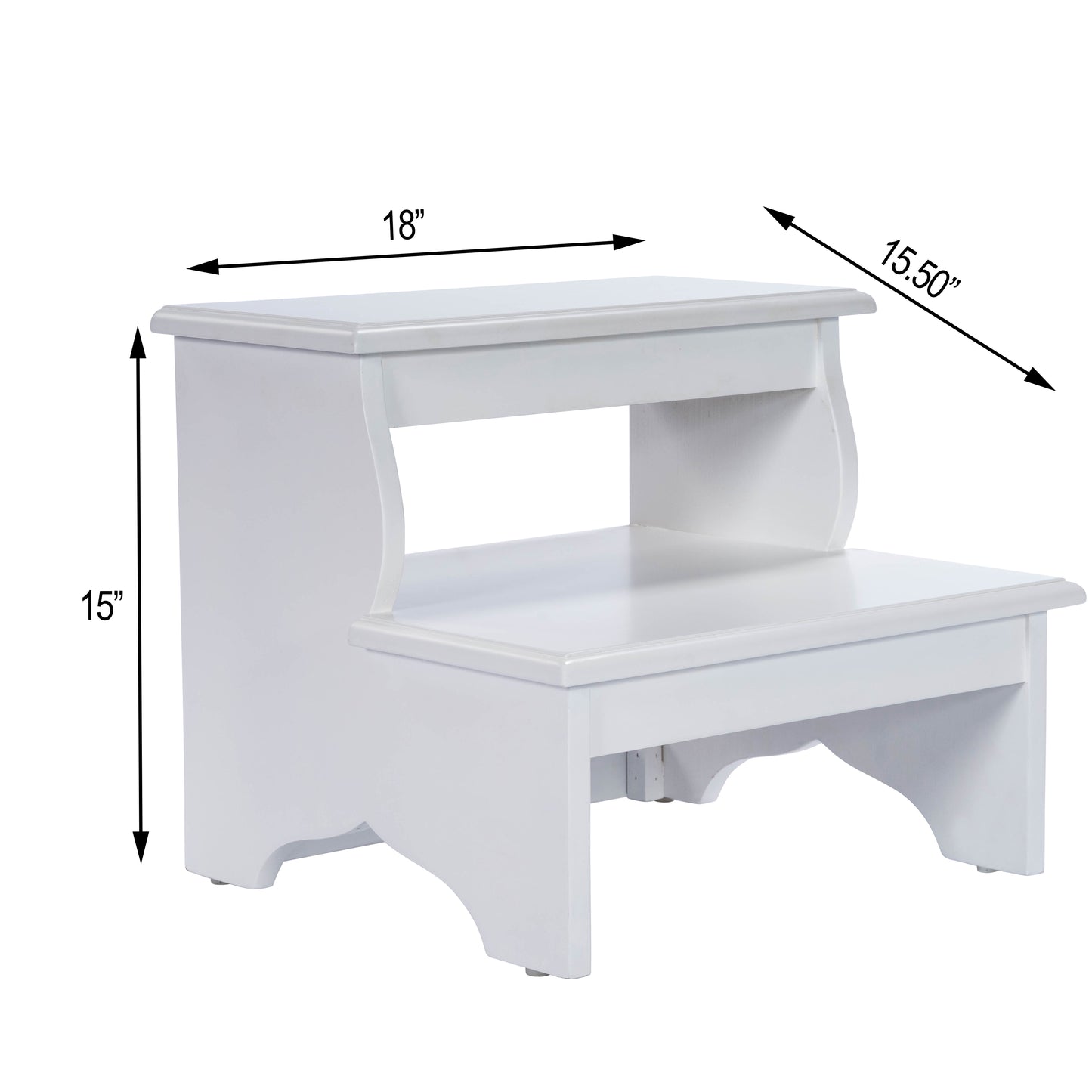 Butler Specialty Company Melrose 18 in. W x 15 in. H Rectangular Wood 2 Step Accent Stool, White