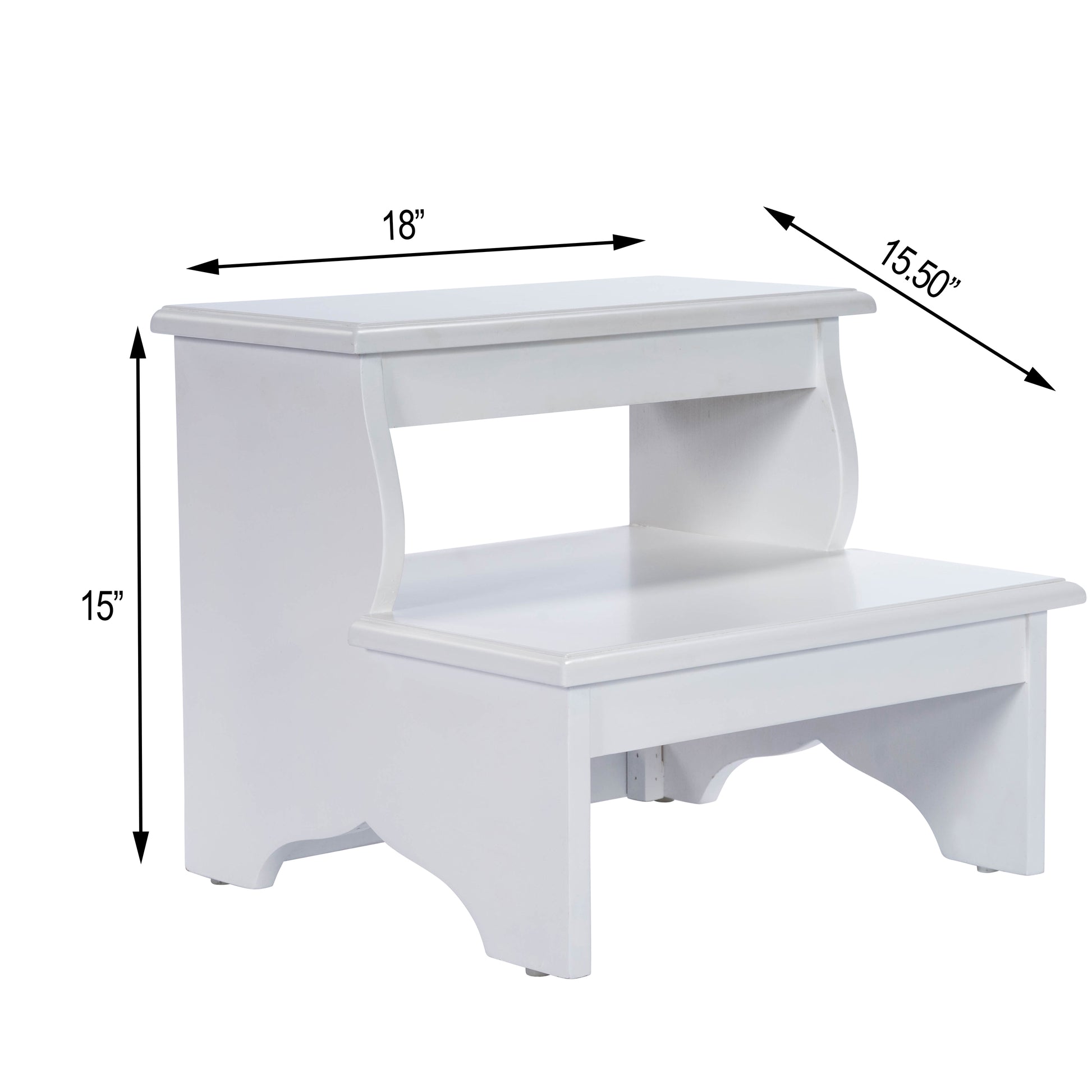 Butler Specialty Company Melrose 18 in. W x 15 in. H Rectangular Wood 2 Step Accent Stool, White