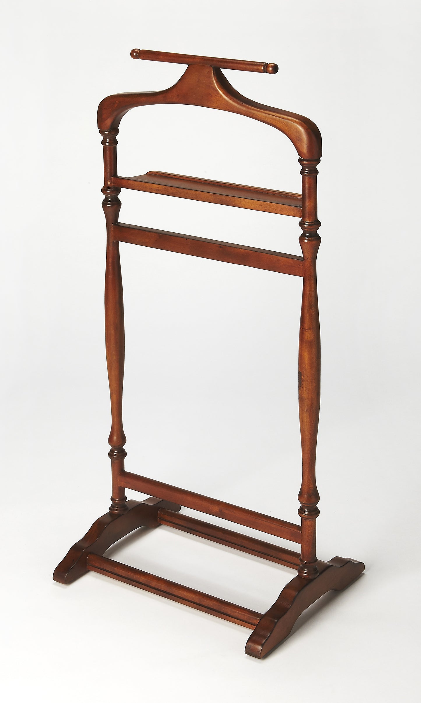 Butler Specialty Company Judson 18 in. W x 39.25 in. H Rectangular Wood  Traditional Valet Stand, Medium Brown