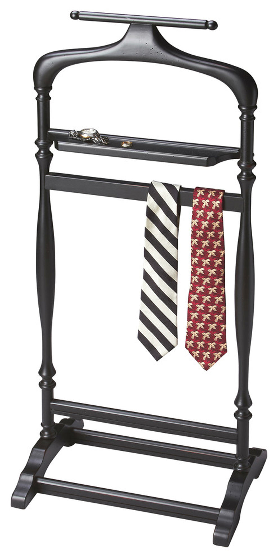 Butler Specialty Company Judson 18 in. W x 39.25 in. H Rectangular Wood Traditional Valet Stand, Black