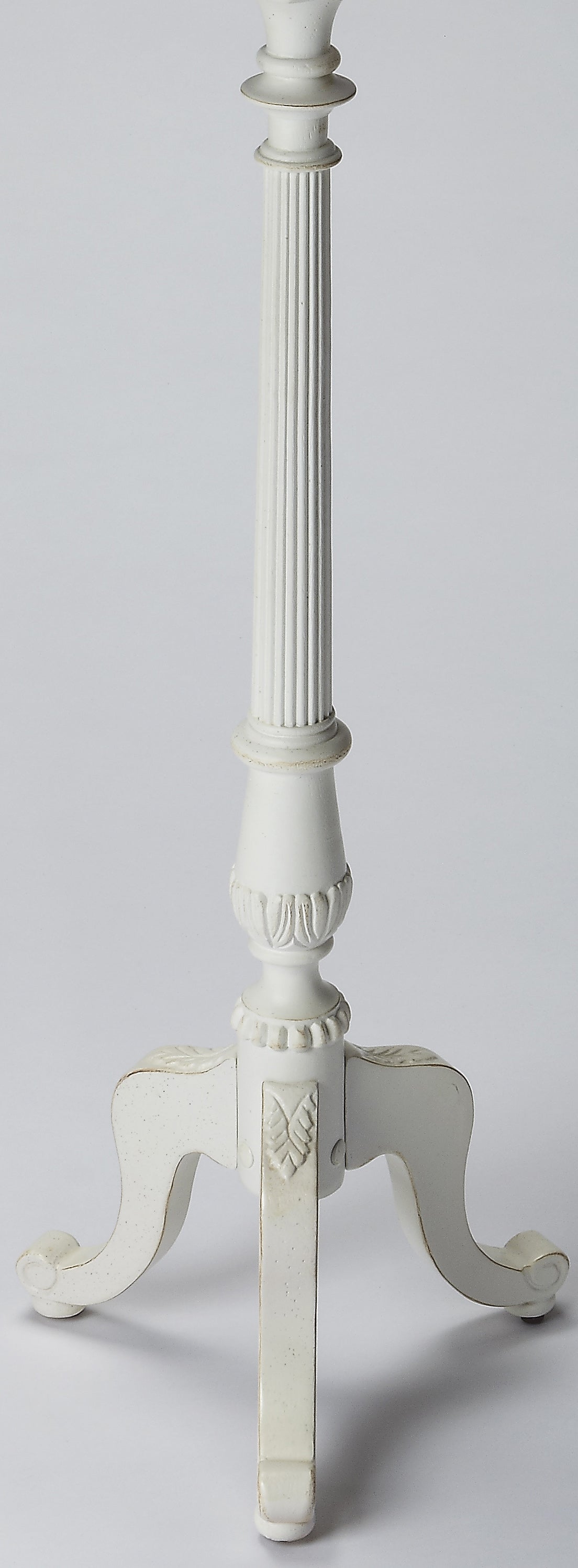 Butler Specialty Company Chatsworth 13.75 in. W x 36.5 in. H Round Wood Scalloped Edge 3 Leg Pedestal Plant Stand, White