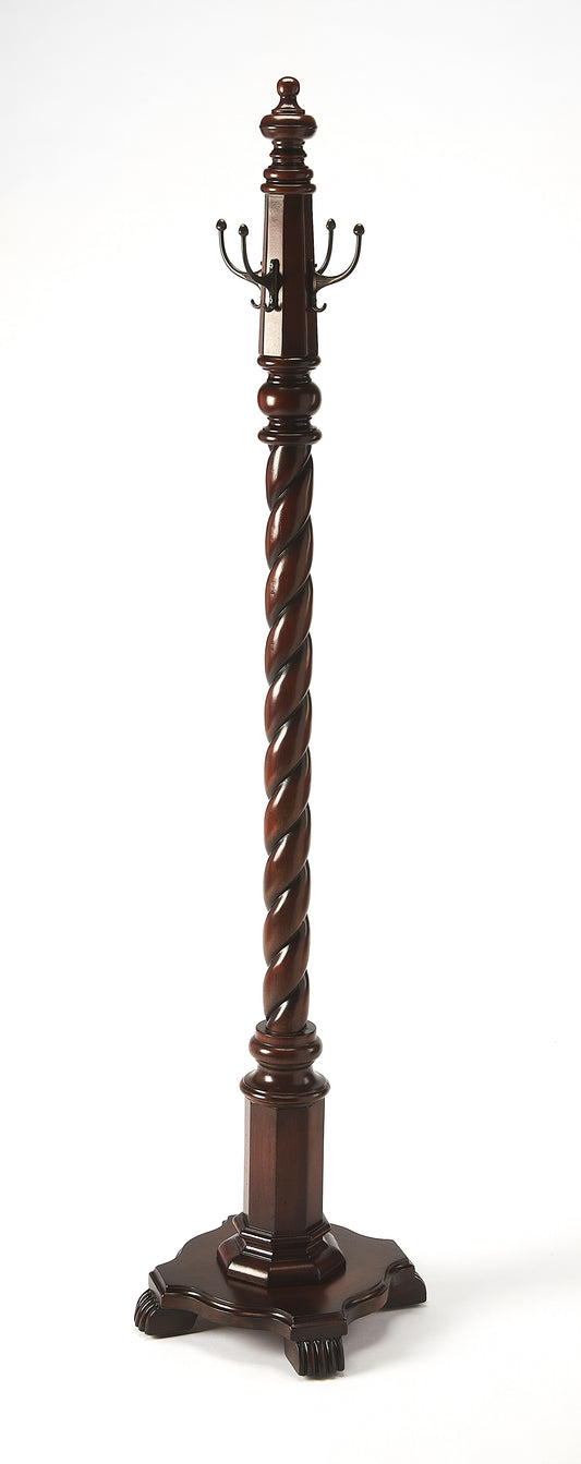 Butler Specialty Company Joshua 69 in. H Wood Freestanding 4 Double Hook Costumer/Coat Rack, Dark Brown
