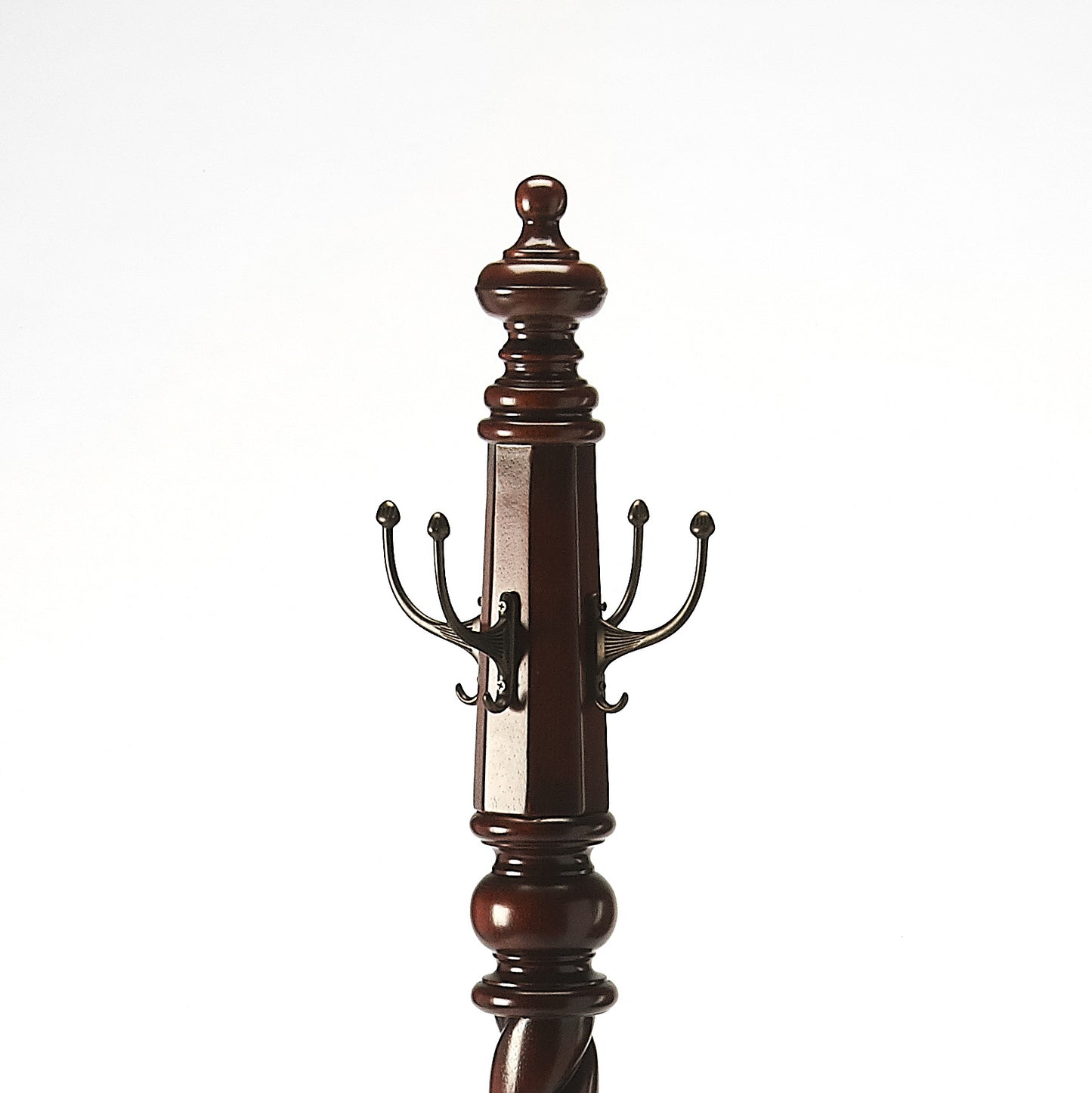 Butler Specialty Company Joshua 69 in. H Wood Freestanding 4 Double Hook Costumer/Coat Rack, Dark Brown