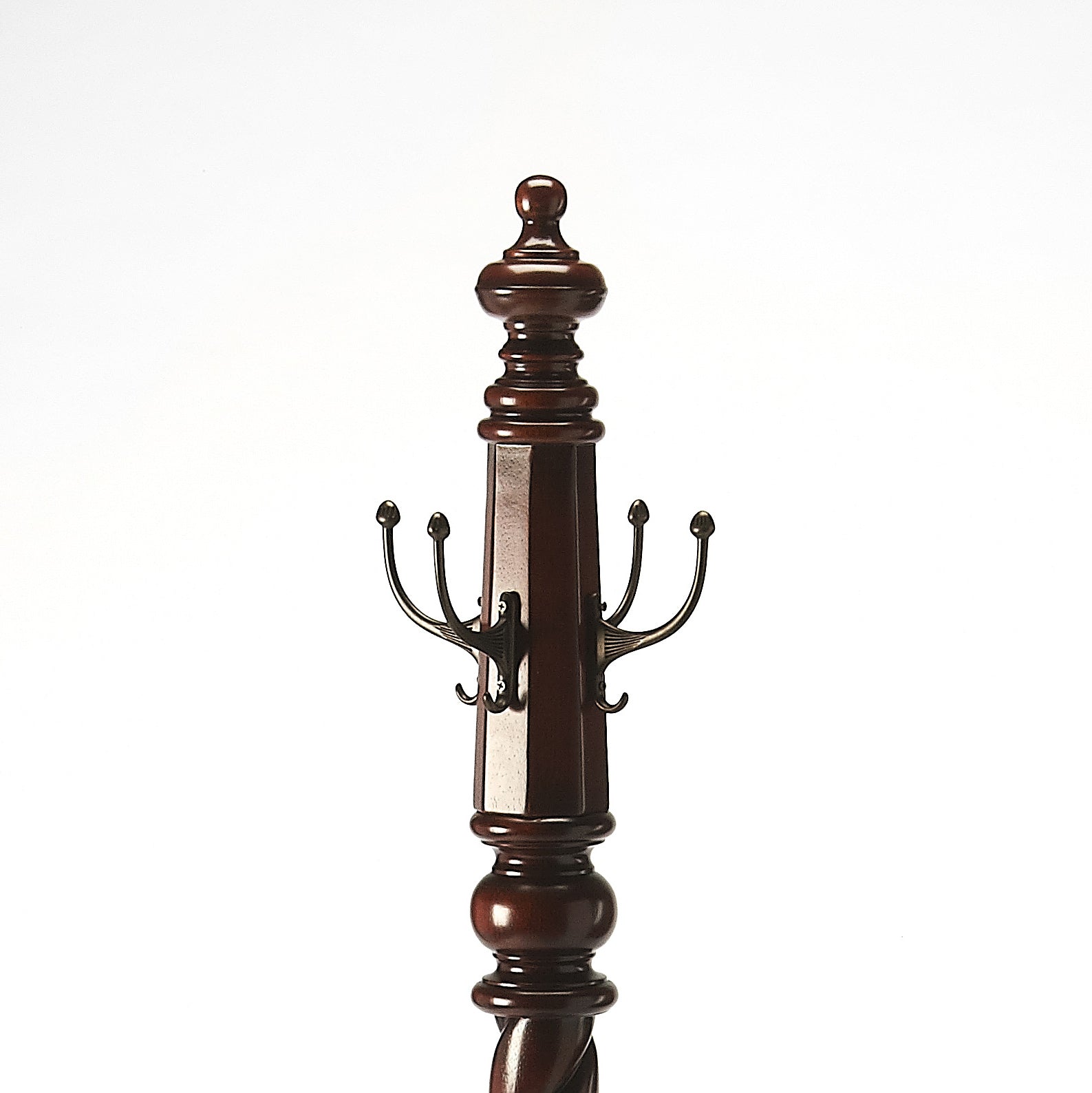 Butler Specialty Company Joshua 69 in. H Wood Freestanding 4 Double Hook Costumer/Coat Rack, Dark Brown